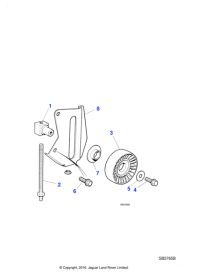 NBC5001DA - Jaguar Compressor belt adjustment bracket