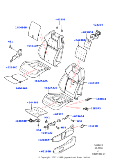 LR123885 - Land Rover Handle - Seat Adjust