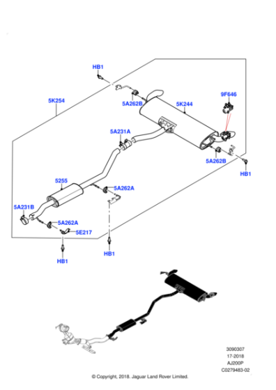 LR138693 - Land Rover Muffler - Front And Rear