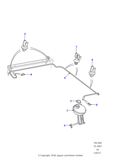 LR037957 - Land Rover Hose - Supply Tank To Radiator