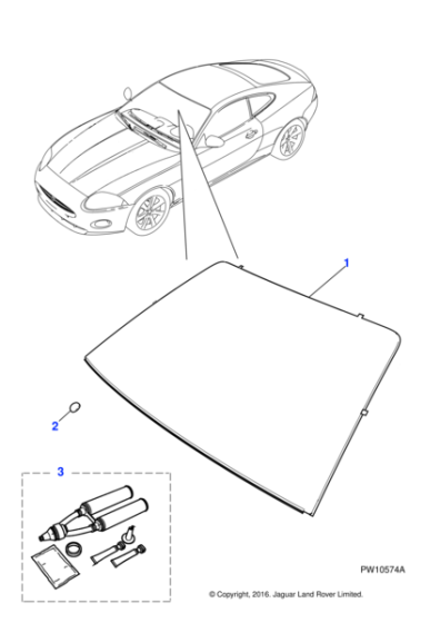 C2P16785 - Jaguar Windscreen glass