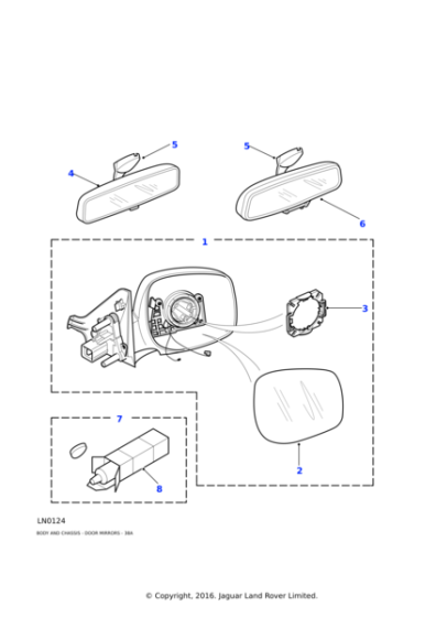 STC3748 - Land Rover Mirror assembly-electric control exterior