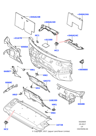 LR066534 - Land Rover Insulator - Hood