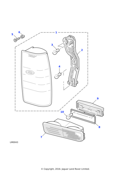 XFB000170 - Land Rover Lamp assembly-rear