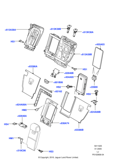 HMS000020SUN - Land Rover Cover - Rear Seat Bracket