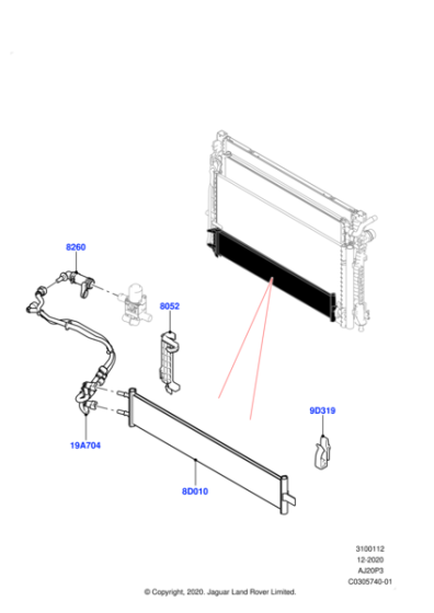 LR135233 - Land Rover RADIATOR - AUXILIARY