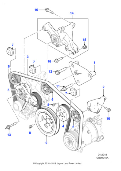 C2D45642 - Jaguar Drive belt tensioner