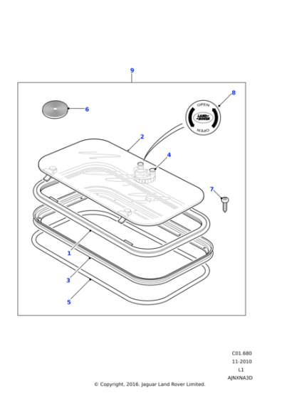 AWR3323 - Land Rover Panel-sunroof glass lid