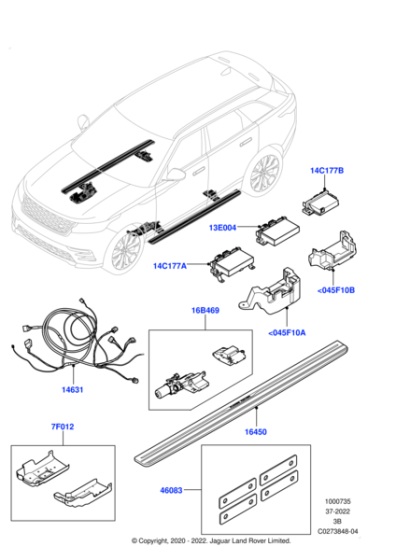 Deployable Side Steps - Mounting Bracket and Motor, Right Side