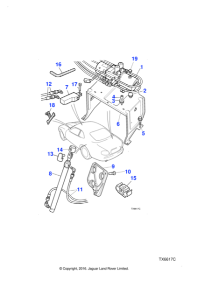 HJB8254AA - Jaguar Hood lift cylinder