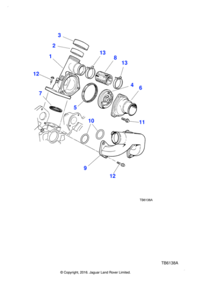 NCA2213AC - Jaguar Bypass hose