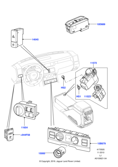 YXB000053 - Land Rover Switch - Ignition