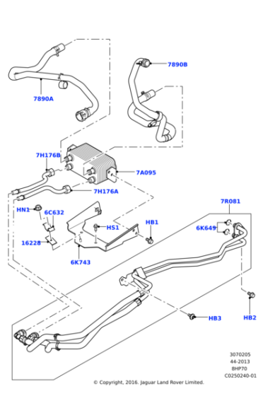 LR059163 - Land Rover Hose - Oil Cooler