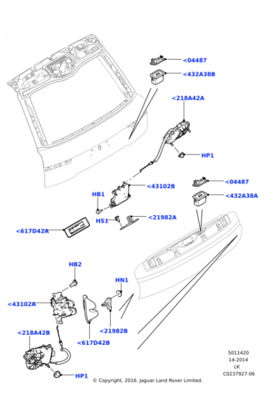 LR048039 - Land Rover Latch - Tailgate