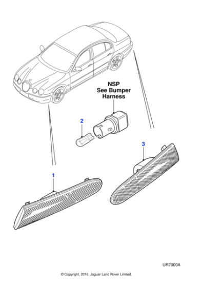 XR845590 - Jaguar Side marker/reflex lamp