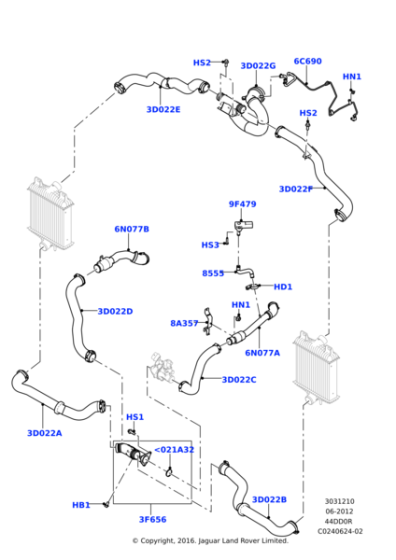 LR060674 - Land Rover Hose - Compressed Air