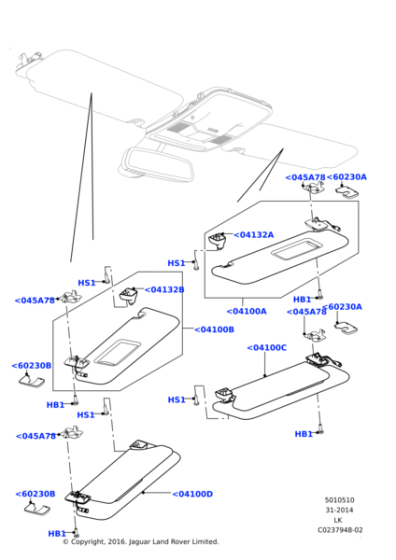 LR040165 - Land Rover Sunvisor