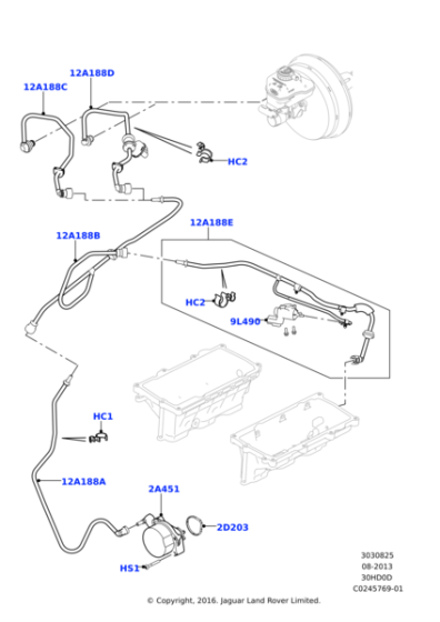 LR048194 - Land Rover Hose - Vacuum
