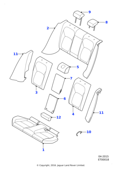 T4N10912SBK - Jaguar Headrest