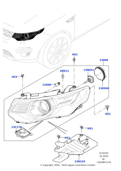 LR076139 - Land Rover Headlamp
