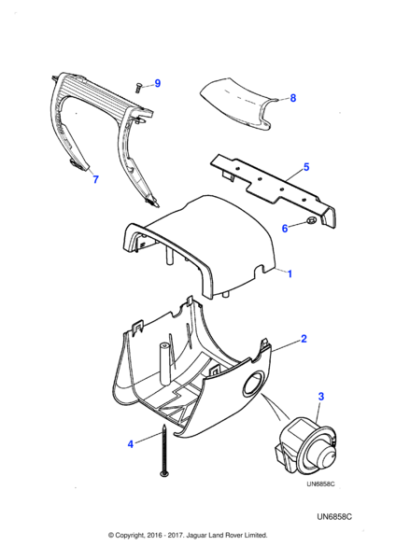 XR816459LEG - Jaguar Steering column cowl