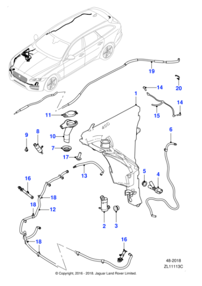 C2Z16963 - Jaguar Screenwash reservoir
