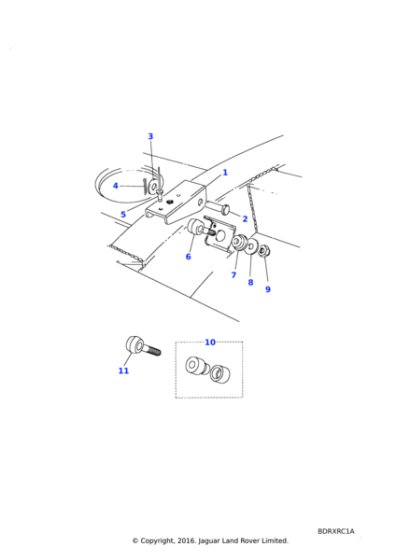 390774 - Land Rover Bracket-rear seat belt lower anchorage