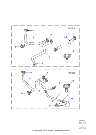 JHB100640 - Land Rover Hose-inlet manifold to heater coolant