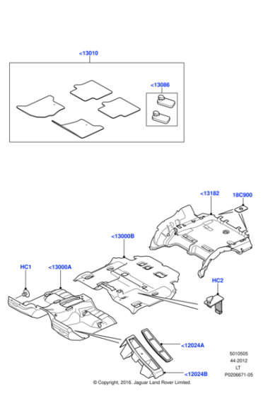 LR026388 - Land Rover Kit - Floor Contour Mat