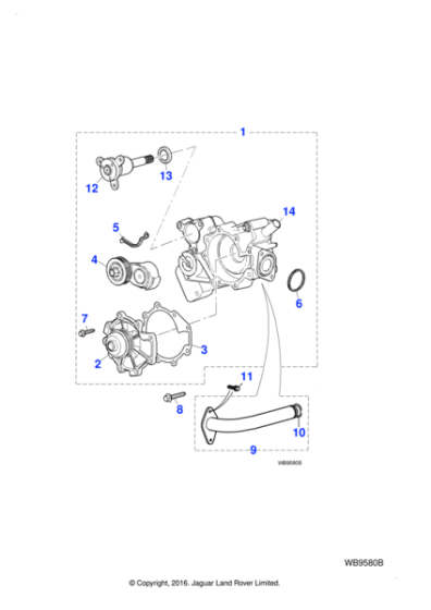 C2S13730 - Jaguar Water pump gasket