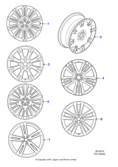 C2D53112 - Jaguar Alloy road wheel