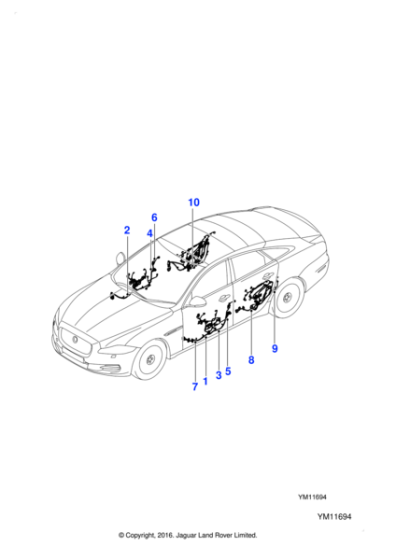 C2D32127 - Jaguar Driver's door harness