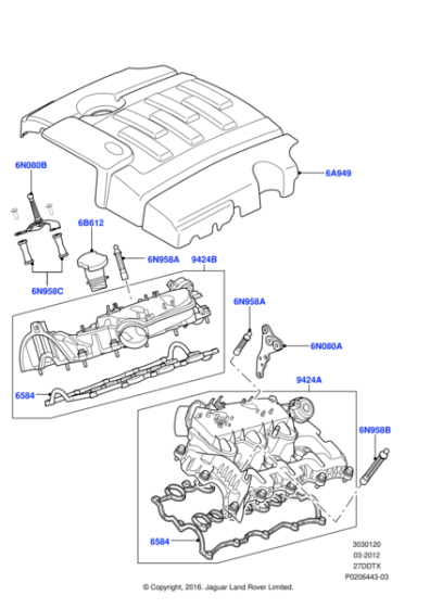 LR053016 - Land Rover Pipe And Cap - Oil Filler