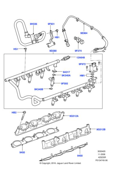 4458309 - Land Rover Sensor - Fuel Injector Pressure
