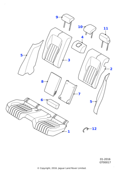 T2H44022SBK - Jaguar Headrest