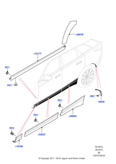 LR137773 - Land Rover Moulding - Door Outside