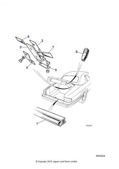 HHE5372BA - Jaguar Trunk lid seal