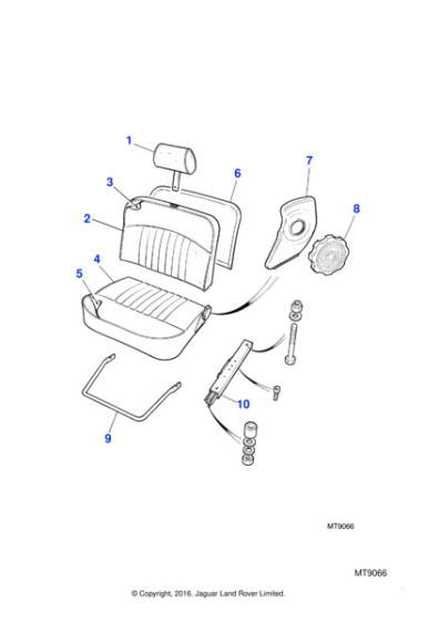 BAC3514 - Jaguar Seat slide operating handle