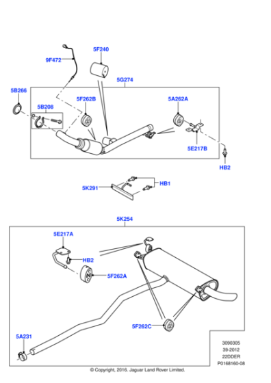 LR000954 - Land Rover Gasket - Exhaust Pipe