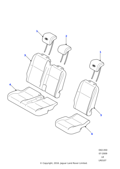 LR018113 - Land Rover Cover - Rear Seat Back