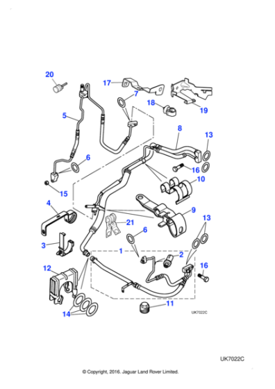 XR855582 - Jaguar Air conditioning pipe