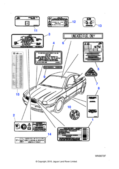 C2S41390 - Jaguar Refrigeration information label