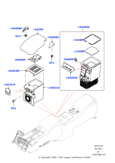 LR037414 - Land Rover Armrest - Console Lid