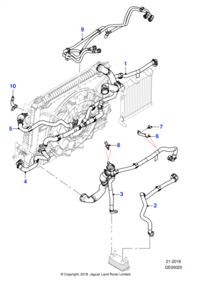 T4A39381 - Jaguar Radiator hose