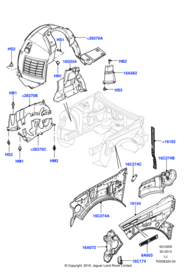 LR018793 - Land Rover Apron - Front Fender