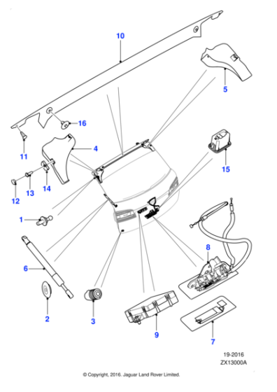 C2Z29621 - Jaguar Tailgate gas strut