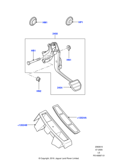 SKB500031PVJ - Land Rover Pedal And Bracket