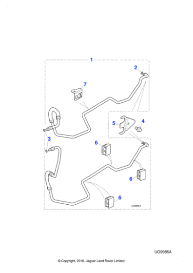 XR841213 - Jaguar Oil cooler pipe