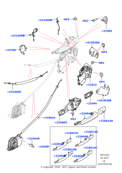 LR056000 - Land Rover Cap - Door Locking Mechanism
