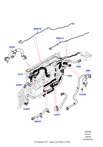 LR134943 - Land Rover Hose - Overflow